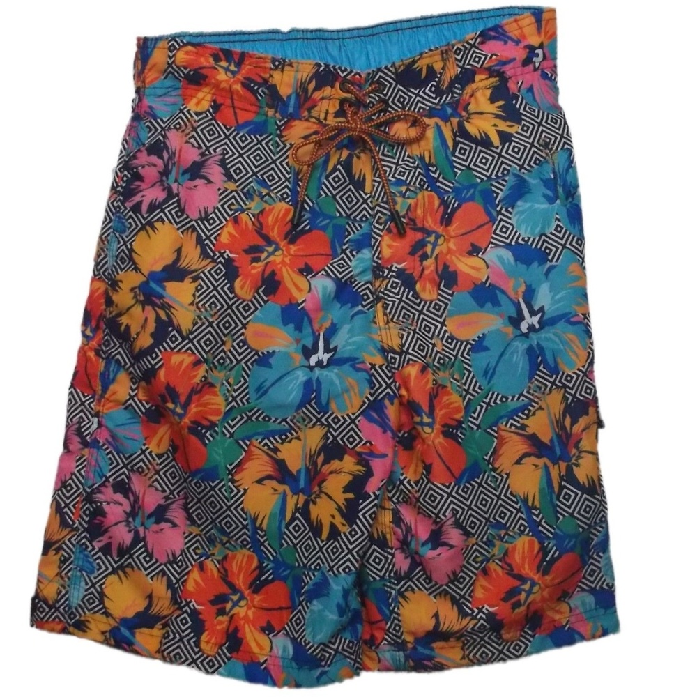 Broken Threads Men's Hibiscus Swim Board Shorts